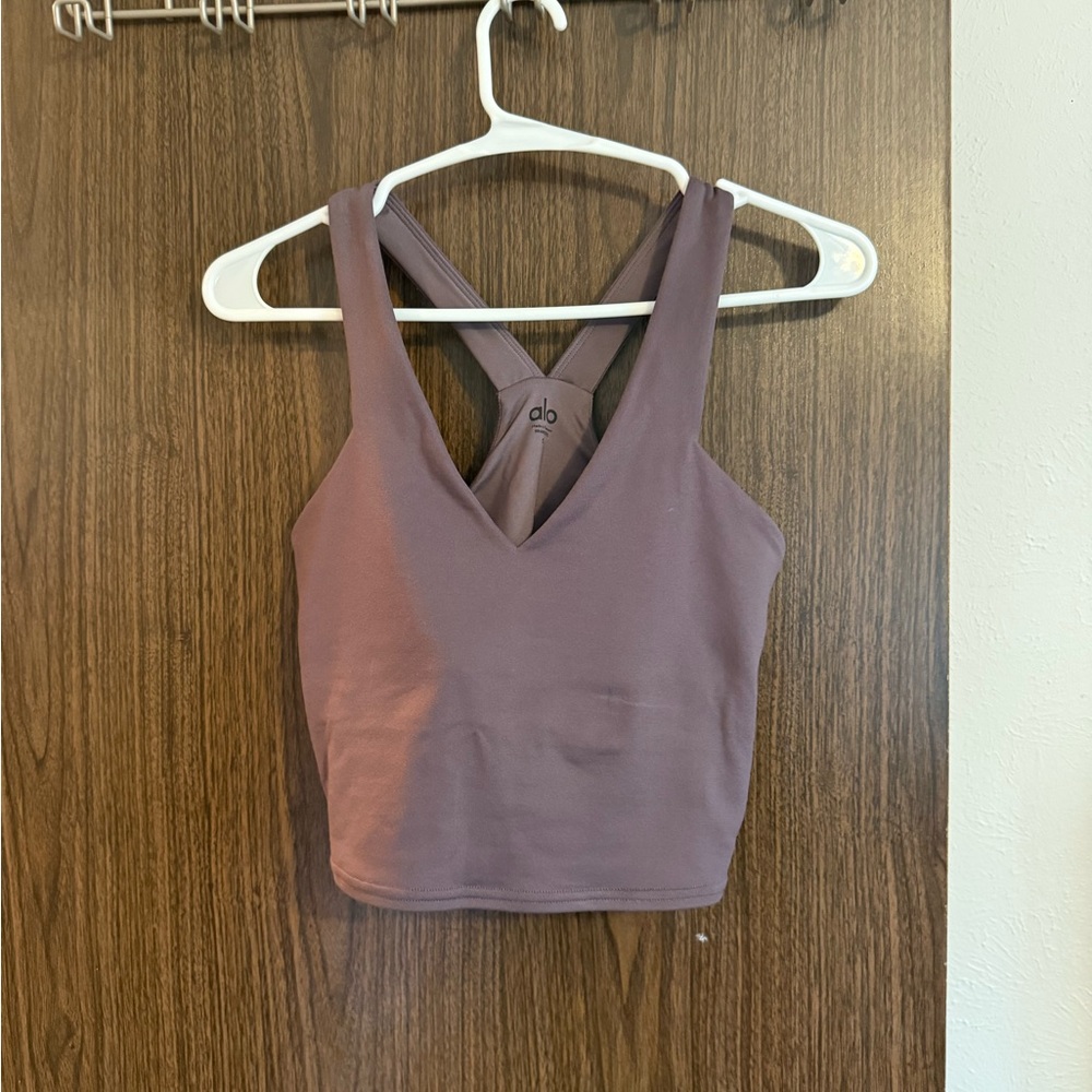 Never worn or washed - Alo Yoga Mauve / Dusty Purple Airbrush Real Bra Tank
